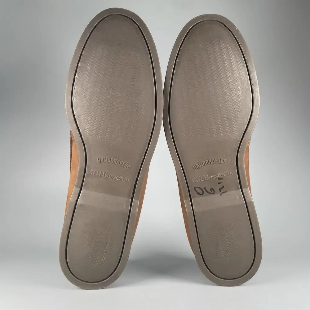 G.H. Bass Hampton Core 2 Men’s 10 M Brown Leather Loafer Moc Toe Boat Shoes EUC
